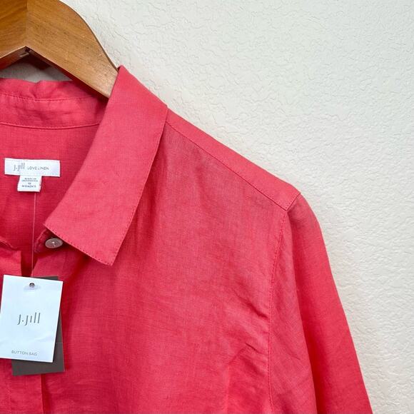 NEW  J.Jill 100% Linen Tunic  Light Papaya  Size 1X - Picture 6 of 14